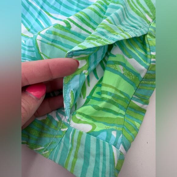 Lilly Pulitzer Jeanine Shorts Green Fronds Size 4 summer‎ bright floral palm - Picture 6 of 10